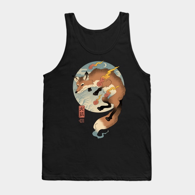 Fire Fox Ukiyo-e Tank Top by Vincent Trinidad Art